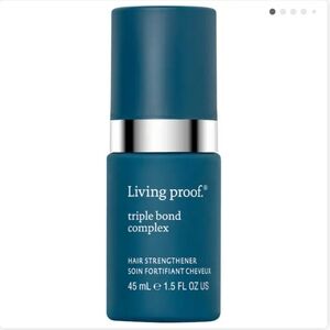 Brand New Living Proof Blue and Silver Skincare Bottle with Pump Dispenser